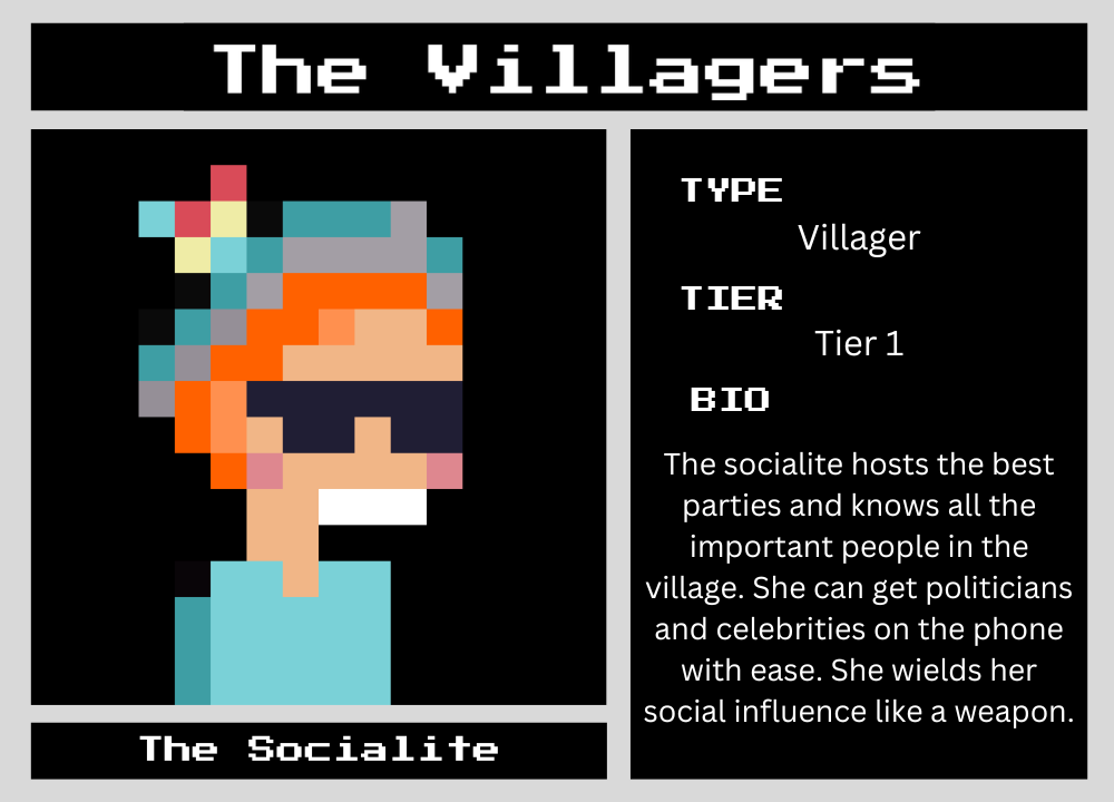 The Socialite biography card